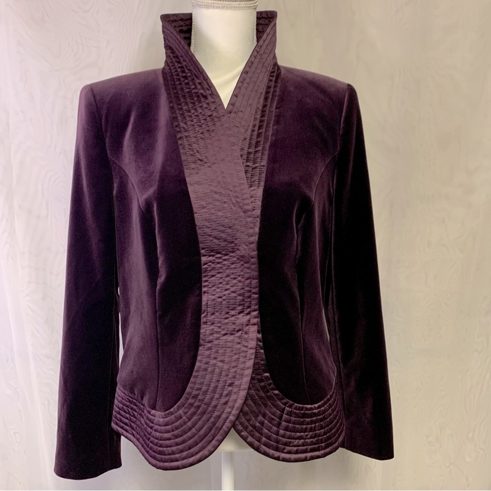 ESCADA  - Dark Purple Velvet - Silk Jacket / 42 - EUC